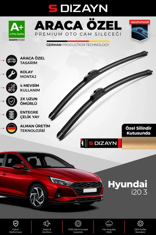 Hyundai i20 Ön Cam Silecek Seti 2020 Üzeri Premium Araca Özel 60-38 Cm A+ Kalite
