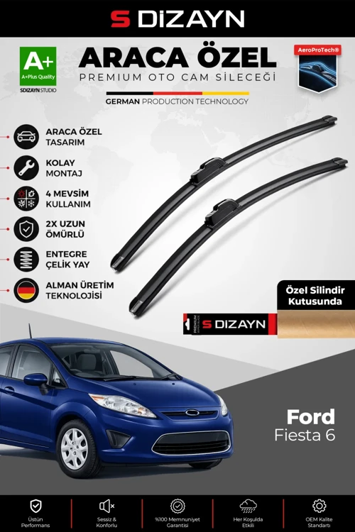 Fiesta Ön Cam Silecek Seti 2009-2017 Premium Araca Özel 65-40 Cm A+ Kalite