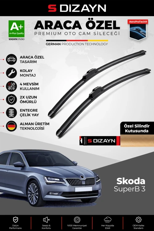 Skoda SuperB Ön Cam Silecek Seti 2015-2023 Premium Araca Özel 65-45 Cm A+ Kalite