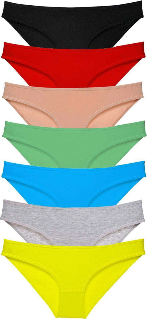 7 Adet Süper Eko Set Likralı Kadın Slip Külot Çok Renkli
