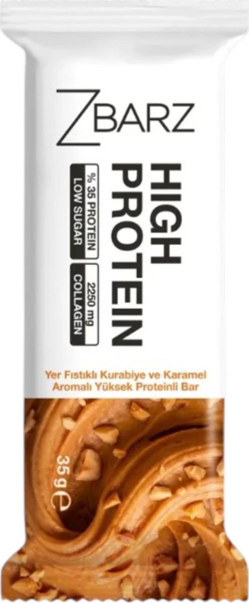 Protein Bar - Yer Fıstıklı Kurabiye ve Karamel Aromalı 35 g e