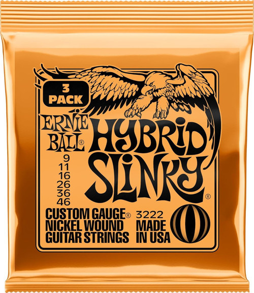 Hybrid Slinky Nickel Wound Electric Guitar Strings 3 Pack - 9-46 Gauge