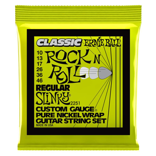 Regular Slinky Klasik Rock 'N' Roll Elektro Gitar Telleri, Saf Nikel Sargı, Ölçü 10-46