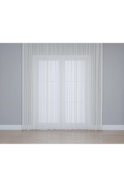 Gauze Fabric Keten Tül Perde (Ekru, 250 x 260)