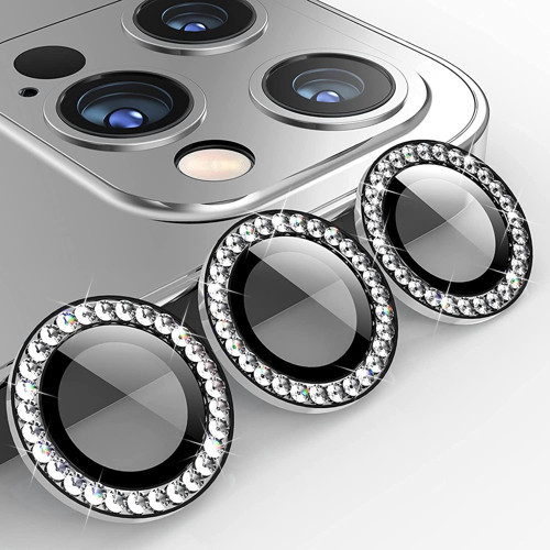 iPhone 14 - iPhone 14 uyumlu Taşlı Tasarımlı Kamera Lens Temperli Koruyucu