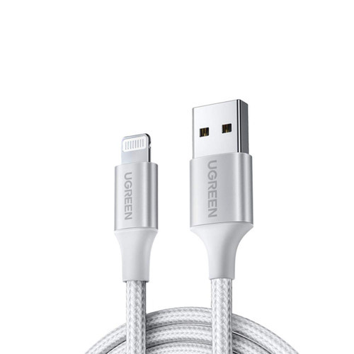 Lightning iPhone Örgülü Data ve Şarj Kablosu Beyaz 1 Metre