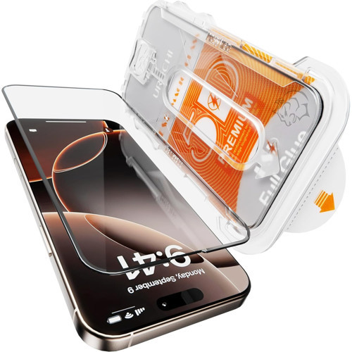 RUCHI Ekran Koruyucu iPhone 17e / 16e / 14/13 Pro / 13 İle Uyumlu PREMIUM Hizalama Aparatlı ve Takı