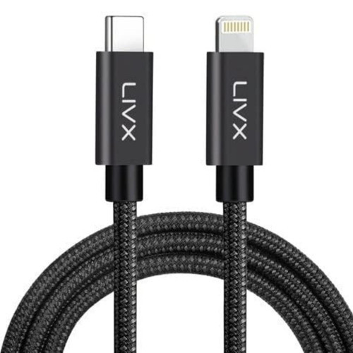 LivX Horizontal 20W Type C to Lightning 2 Metre iPhone iPad Hızlı Şarj ve Data Kablosu Gray