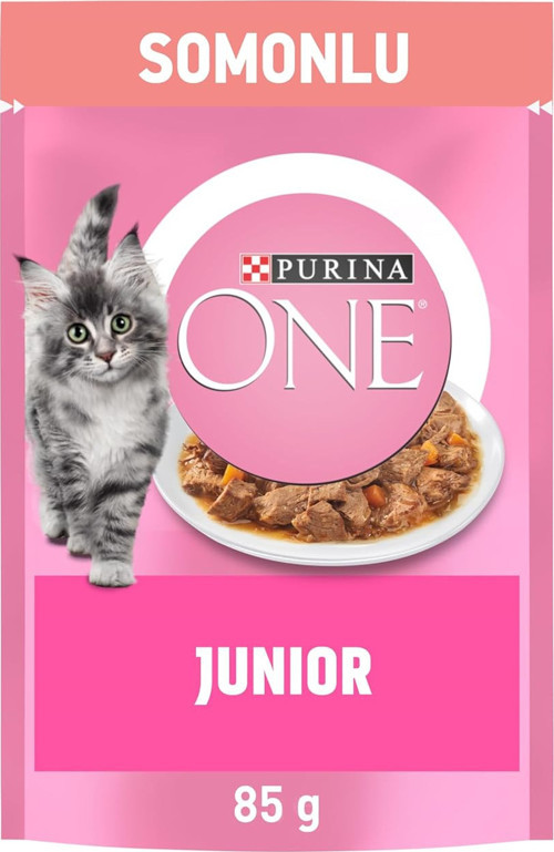 PURINA ONE Somonlu Yavru Kediler için Yaş Kedi Maması 85 Gram, 26 Adet