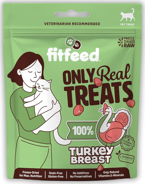 Freeze-Dried Çiğ Hindi Göğüs Kedi Ödül Maması 40g