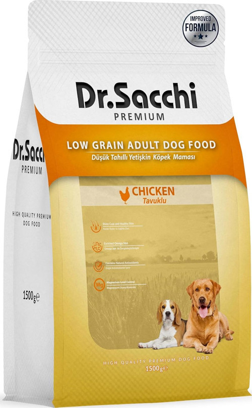 Premıum Düşük Tahıllı Tavuklu Yetişkin Köpek Maması 1,5 kg