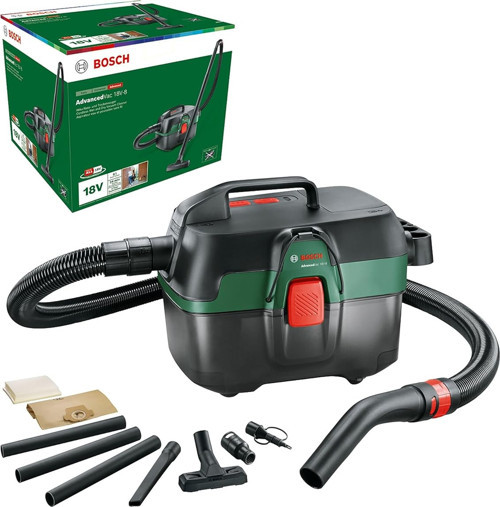 AdvancedVac 18V-8 akülü ıslak ve kuru elektrikli süpürge (aküsüz, 18 Volt sistem, aksesuar set