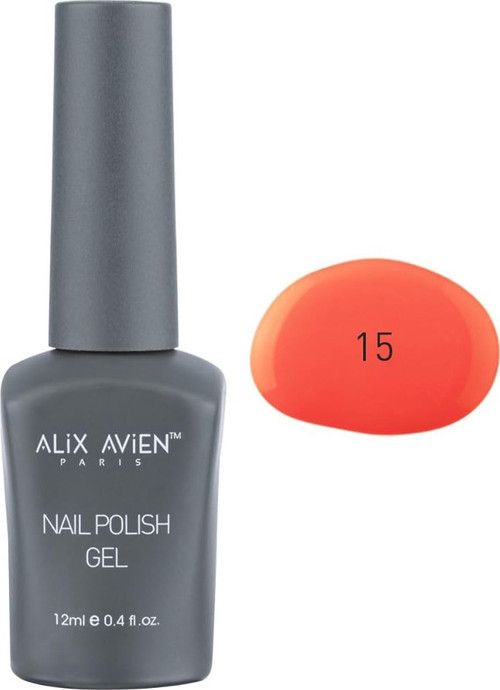 ALIX AVIEN Uv Kalıcı Mercan Jel Oje 15 - Gel Polish - 12 ml