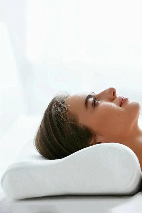 Ortopedik Visko Yastık Boyun Fıtığı Boyun Düzleşmesi Boyun Ağrısı Destekli Lüks Yastık, Beyaz, Standart