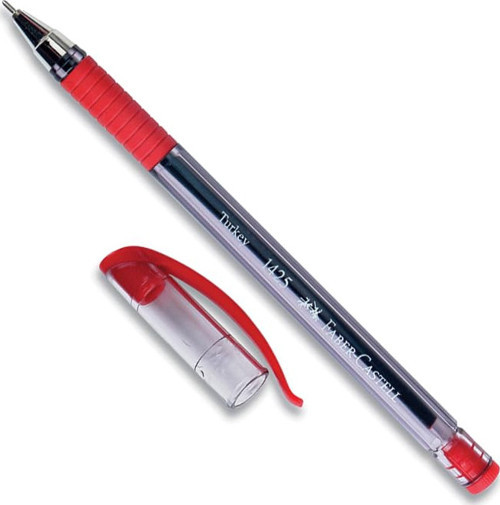 ber-Castell İğne Uç Tükenmez Kalem Seti, 10’lu, Kırmızı, 0.7 mm, Rahat Yazım, Ergonomik Tutuş