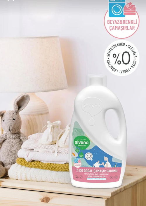 Baby & Kids Doğal Bebek Çamaşır Sabunu 1 L - Beyaz Ve Renkli Çamaşırlar İ̇Çin (Özel Seri / Akıtmaz Kapak Güvenceli)