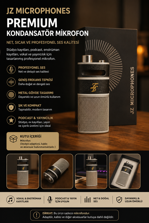 JZ Microphones Profesyonel Mikrofon – Metal Gövde