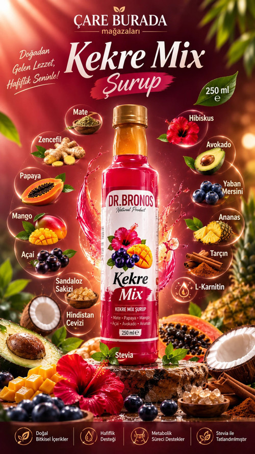 - Kekre-Mix Şurup 250 Ml (Mate, Açai, Mango, Papaya, Tarçın..)
