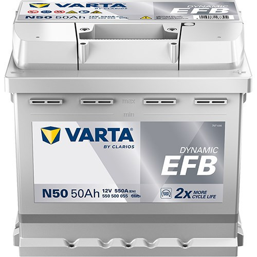 N50 12V 50Ah 550A Dynamıc Start Stop Efb Akü (Üretim Tarihi:2026)