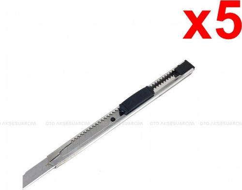 Metal Dar Maket Bıçağı İnce Falçata 9mm 5 Adet