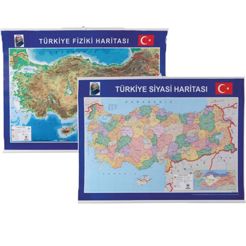 Harita Türkiye Siyasi-Fiziki Çıtalı 70x100 999
