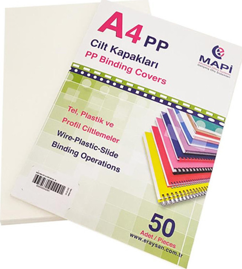 Cilt Kapağı Plastik Opak A4 450 MIC Şeffaf Buzlu 204 25 50