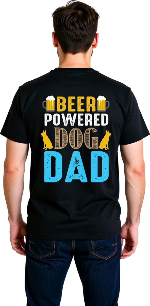 Erkek Baskılı Tişört Bira Temalı Köpek Babası Retro Tasarım Konforlu Günlük Giyim Rahat Modern Şık