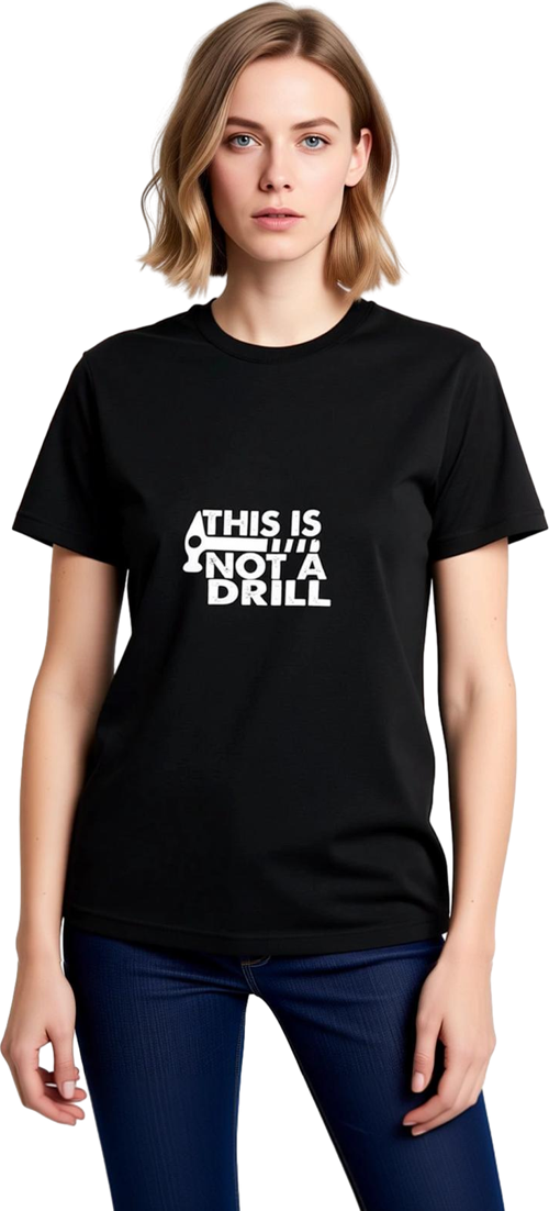 Alet Mizahı Drill Oyunu Baskılı Kadın Tişört