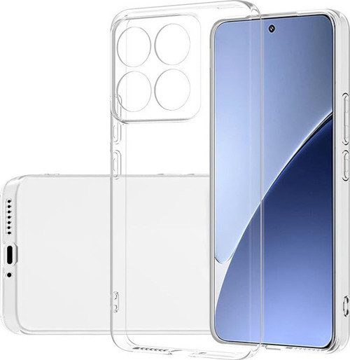 Xiaomi için uyumlu Mi 14 Kılıf Süper Silikon Kapak Şeffaf