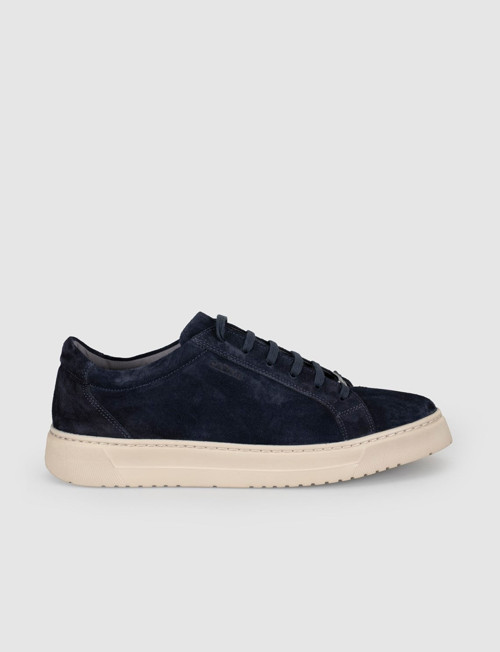 Lacivert Süet Hakiki Deri Erkek Casual Sneaker