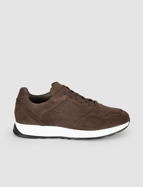 Erkek Kahverengi Hakiki Süet Deri Sneaker Ayakkabı