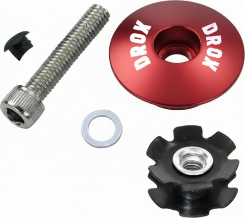 Asistan Drox HC100 Top Cap Furç Kapak Seti Alüminyum Gidon Boğazı Üst Kapak Seti 1-1/8 Kırmızı Renk