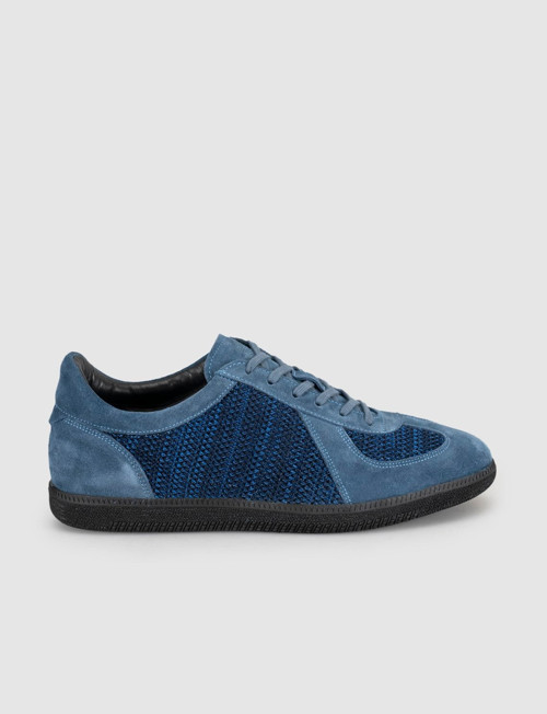 Hakiki Deri Mavi Erkek Casual Sneaker Ayakkabı