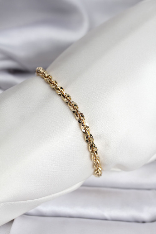 14K Gold Renk Kaplama Burgu Zincir Model Cm Kadın Bileklik - Lisinya