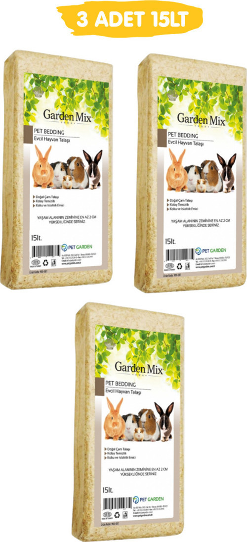 Kemirgen Talaşı Doğal Çam Talaşı 15 Lt X 3 Adet Tavşan Hamster Ginepig