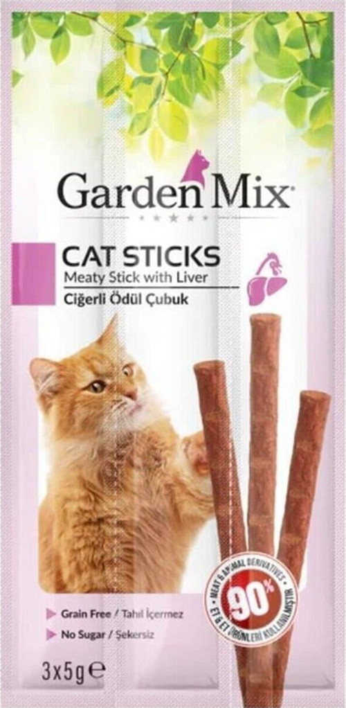 Gardenmix Ciğerli Tahılsız Kedi Ödül Çubuğu 15Gr 3'Lü Tyc45Xotjn168750689280621