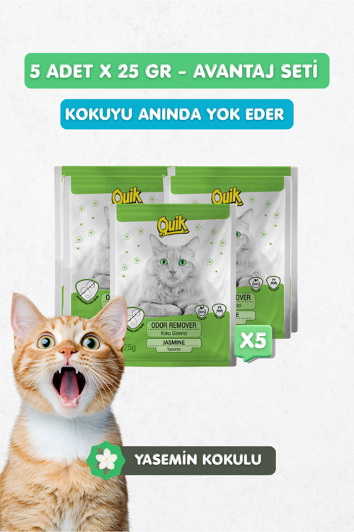 5Li Set - Kedi Kumu Koku Giderici Yaseminli 25Gr X 5
