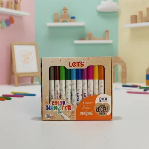 Keçeli Kalem 12 Renk Jumbo L05010