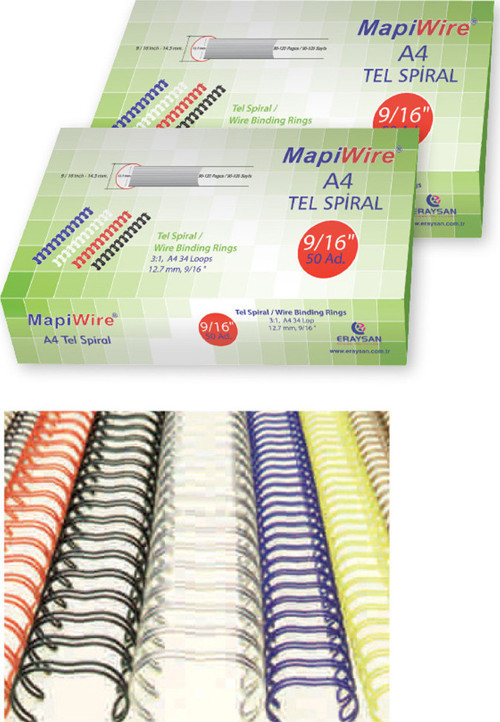 Spiral Tel 3:1 Aralık 60-75 YP 100 LÜ 7/16 Beyaz 210 05 00