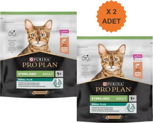 Renal Plus Sterilised Somonlu Kısırlaştırılmış Yetişkin Kedi Maması 400Gr X 2 Adet