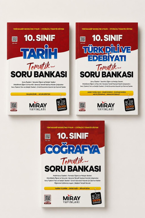 Miray 10.Sınıf TEMATİK ( Tarih + Coğrafya + Edebiyat ) 3 SET