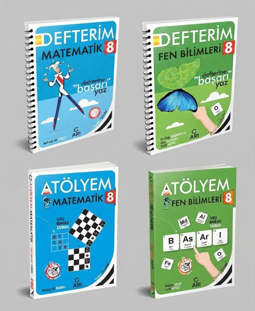 ARI YAYINLARI 8. SINIF FEN BİLİMLERİ ATÖLYEM +DEFTER VE MATEMATİK ATÖLYEM +DEFTER