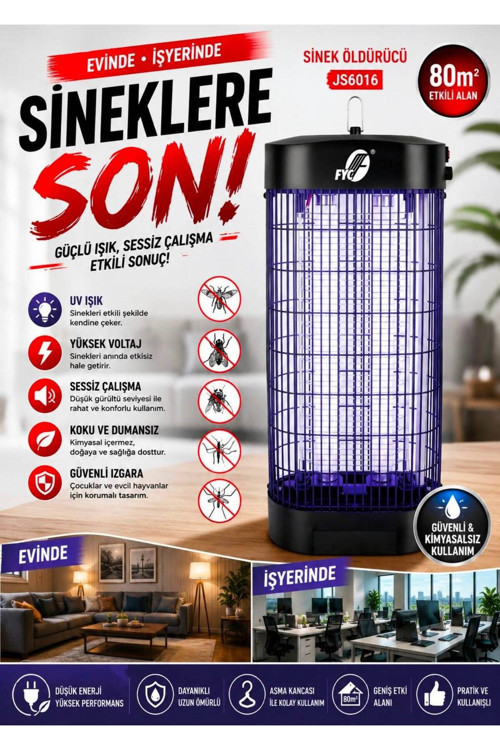 INSECT KILLER Taşınabilir Elektrikli Led Sivrisinek Kovucu Ve Yok Edici 80 m2 Etkili