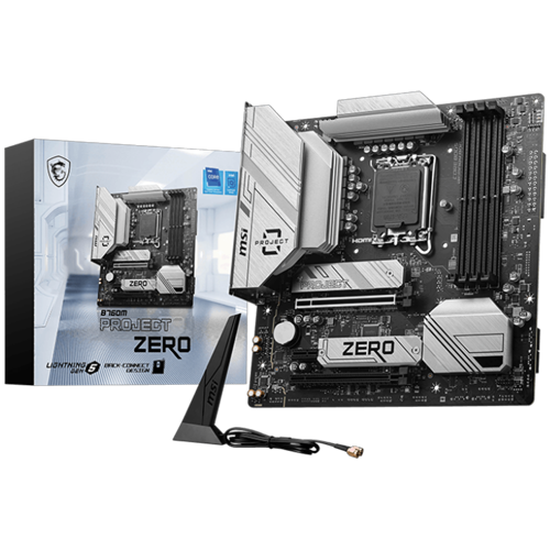 B760M PROJECT ZERO 7800MHz(OC) DDR5 Soket 1700 HDMI DP M.2 USB 3.2 mATX Anakart