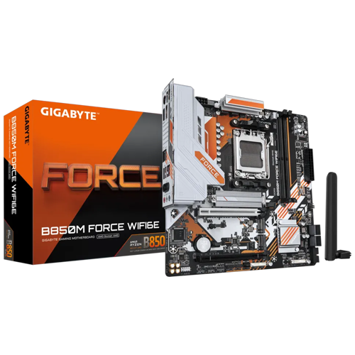 GIGABYTE B850M FORCE WIFI6E 9600MHz(OC) DDR5 Soket AM5 M.2 HDMI DP mATX Anakart