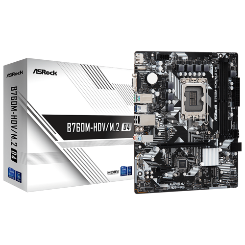 B760M-HDV 5333MHz(OC) DDR4 Soket 1700 M.2 HDMI DP mATX Anakart