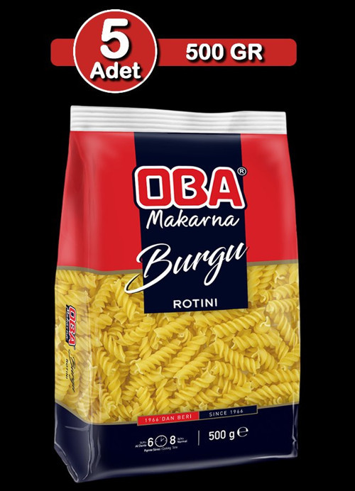 Burgu Makarna 500 G X 5 Adet | Ev Tipi Çoklu Paket