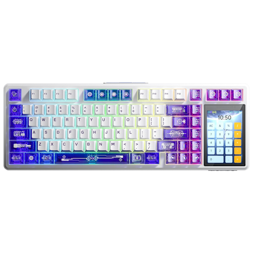 L99 Raindrop Switch Hot Swap 4" Ekranlı RGB Mor Kablosuz Gaming Klavye