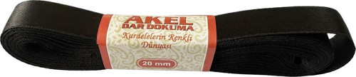 Dar Dokuma Siyah Saten Kurdele - 2 Cm. x 10 Metre - 1 Adet