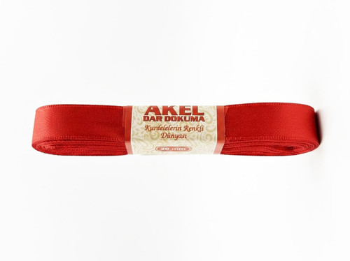 Dar Dokuma Kırmızı Saten Kurdele - 2 Cm. x 10 Metre - 1 Adet
